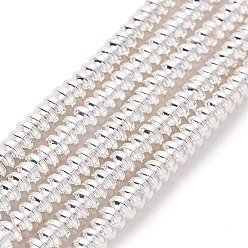 Silver Plated Electroplate Non-magnetic Synthetic Hematite Beads Strands, Grade AA, Long-Lasting Plated, Rondelle, Silver Plated, 3x2mm, Hole: 0.8mm, about 223pcs/strand, 15.7 inch(40cm)