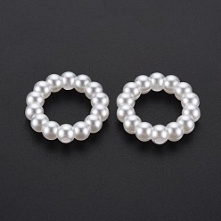 Marfil Cuentas de perlas de imitación de plástico abs, anillo, blanco cremoso, 23.5x5.5 mm, agujero: 2 mm, Sobre 510 unidades / 500 g