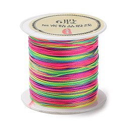 Colorful 6-Ply Segment Dyed Round Nylon Thread, with Spool, Colorful, 0.4mm, about 54.68 Yards(50m)/Roll