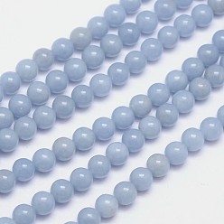 Angelite Natural Angelite Beads Strands, Round, 8mm, Hole: 1mm, about 50pcs/strand, 15.5 inch