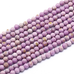 Lépidolite Perles de lépidolite naturelle / mica violet, facette, ronde, 3.5mm, Trou: 0.7mm, Environ 120 pcs/chapelet, 15.16 pouce (38.5 cm)