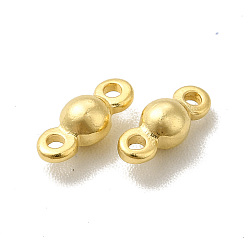 Real 24K Gold Plated Brass Connector Charms, Cadmium Free & Lead Free, Round Links, Real 24K Gold Plated, 3x7x2.5mm, Hole: 1mm