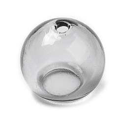 Gris Cône de perles de verre transparent, pour la fabrication de carillons éoliens, demi-tour, grises , 10.5x8.5~8.8mm, Trou: 1.2mm, diamètre intérieur: 5.8 mm