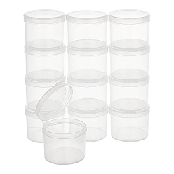 Clear Polypropylene(PP) Storage Containers, with Hinged Lid, for Beads, Jewelry, Small Items, Column, Clear, 4.4x3.9x3cm, Inner Diameter: 3.5cm