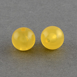 Or Perles acryliques de gelée d'imitation , ronde, or, 20mm, trou: 3 mm, environ 105 pcs / 500 g