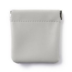 Light Grey PU Leather Wallet, Change Purse, Small Storage Bag for Earphone, Coin, Jewelry, with Magnetic Closure, Light Grey, 8.4x8.1x0.5cm