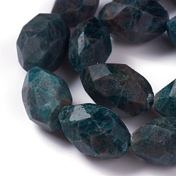Apatite Faceted Natural Apatite Beads Strands, Oval, 22~25x15~17mm, Hole: 0.8mm, about 16pcs/strand, 15.75 inch(40cm)