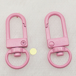 Flamingo Alloy Swivel Push Gate Snap Clasps, Lanyard Ring Clasps, Flamingo, 34x13.5x6mm, Hole: 10x7.5mm