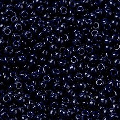 (RR4494) Duracoat Dyed Opaque Indigo Navy Blue Миюки круглые бусины рокайль, японский бисер, (rr 4494) Duracoat, окрашенный, непрозрачный, индиго, темно-синий, 8/0, 3 мм, отверстие : 1 мм, Около 2111~2277 шт / 50 г