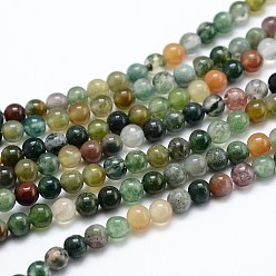 Indian Agate Natural Indian Agate  Round Beads Strands, 4mm, Hole: 1mm, about 106pcs/strand, 15.35 inch