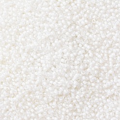 (981F) White Lined Crystal Matte Toho perles de rocaille rondes, perles de rocaille japonais, (981 f) cristal mat doublé blanc, 11/0, 2.2mm, Trou: 0.8mm, environ5555 pcs / 50 g