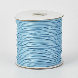 Светло-Голубой Экологически чистый корейский вощеный шнур из полиэстера, Небесно-голубой, 1.5 мм, около 169.51~174.98 ярдов (155~160 м) / рулон