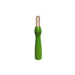 Vert Aiguille de poinçon de broderie en bois, avec du fil de cuivre, outils de point de croix, verte, poignée: 90x14mm, pin: 78 mm