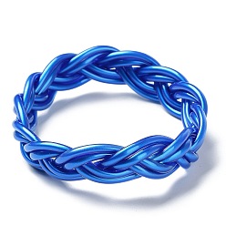 Royal Blue Plastic Cord Braided Stretch Bracelets, Royal Blue, Inner Diameter: 2-1/2 inch(6.5cm)