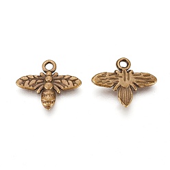 Antique Bronze Tibetan Style Alloy Pendants, Lead Free and Cadmium Free, Bees, Antique Bronze Color, 14x16x2mm, Hole: 2mm