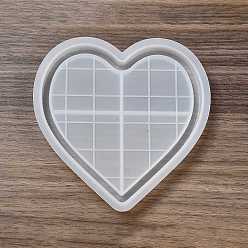 Сердце Силиконовые формы для подставок своими руками, формы для литья смолы, для уф-смолы, изготовление ювелирных изделий из эпоксидной смолы, Сердце Pattern, 134x134x12 мм, внутренний диаметр: 119.5x121 мм