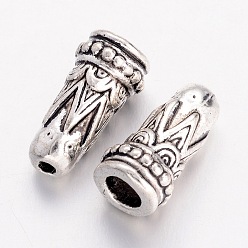 Antique Silver Tibetan Style Alloy Bead Cones, Cone, Antique Silver, 14.5x7.5mm, Hole: 1mm