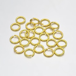 Oro Latón anillos del salto abierto, dorado, 20 calibre, 5x0.8 mm, diámetro interior: 3.4 mm, Sobre 9146 unidades / 500 g