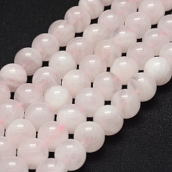 Quartz Rose Naturel a augmenté perles de quartz brins, ronde, 8~8.5mm, Trou: 1mm, Environ 46 pcs/chapelet, 15 pouce (38 cm)