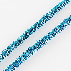 DarkTurquoise Noël clinquant décoration tige de chenille bricolage métallique Guirlande fil de l'artisanat, turquoise foncé, 290x7mm