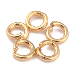 Real 24K Gold Plated Rack Plating Brass Jump Rings, Open Jump Rings, Long-Lasting Plated, Real 24K Gold Plated, 3x0.8mm, 20 Gauge, Inner Diameter: 1.6mm
