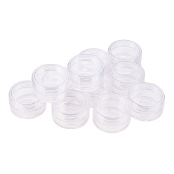 Clear PandaHall Elite Column Plastic Bead Containers, Clear, 39x22mm