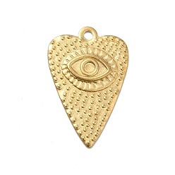 Golden Brass Pendant Cabochon Settings, Heart with Eye Pattern, Golden, Tray: 2mm, 25x16x1.5mm, Hole: 1.6mm