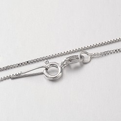Платина Колье-цепочка из стерлингового серебра с родиевым покрытием 925, с застежками пружинного кольца, тонкая цепь, платина, 18 дюйм x 0.6 мм