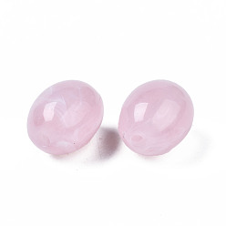 Pink Acrylic Beads, Imitation Gemstone Style, Barrel, Pink, 13x10mm, Hole: 2mm, about 550pcs/500g