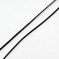 Negro Cuerda de cristal elástica plana, hilo de cuentas elástico, para hacer la pulsera elástica, negro, 0.5 mm, aproximadamente 546.8 yardas (500 m) / rollo