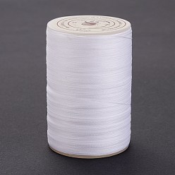 White Round Waxed Polyester Thread String, Micro Macrame Cord, Twisted Cord, for Leather Sewing Stitching, White, 0.3~0.4mm, about 174.98 Yards(160m)/Roll