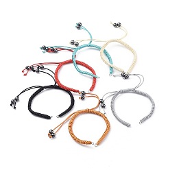 Mixed Color Adjustable Korean Waxed Polyester Cords Bracelet Making, with Non-Magnetic Synthetic Hematite Beads and Iron Jump Rings, Mixed Color, 7-1/8 inch~12 inch(18~30.5cm)