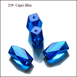 Озёрно--синий Имитация Австрийские кристаллические шарики, класс AAA, граненые, колонка, Плут синий, 8x5.5 мм, отверстие : 0.7~0.9 мм