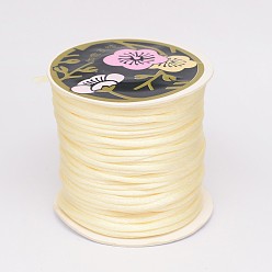 Желтая Старая Ткань  Нейлоновая нить, гремучий атласный шнур, старое кружево, 1.5 мм, около 38.27 ярдов (35 м) / рулон
