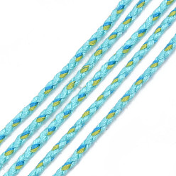 Голубой Полиэстер плетеные шнуры, голубой, 2 мм, о 100 ярд / пучок (91.44 м / пучок)