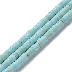Howlite Chapelets de perles howlite naturelles , teint, Plat rond / disque, perles heishi, 6~6.5x3~3.5mm, Trou: 1mm, Environ 116~117 pcs/chapelet, 15.43~15.55'' (39.2~39.5 cm)