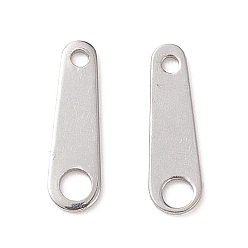 Stainless Steel Color 304 Stainless Steel Chain Tabs, Chain Extender Connectors, Stainless Steel Color, 10x3mm, Hole: 0.5~1.5mm