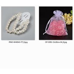 Couleur Mélangete Bracelets extensibles en plastique imitation perles, pour demoiselle d'honneur, de mariée, bijoux de fête (sans bords en dentelle), avec des sacs en organza, couleur mixte, 1-3/4 pouce (4.5 cm), perle: 8 mm, 12 pièces / kit