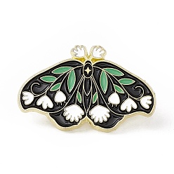 Verdemar Medio Pin de esmalte de mariposa, insignia de aleación chapada en oro para ropa de mochila, verde mar medio, 19x30.5x1.5 mm