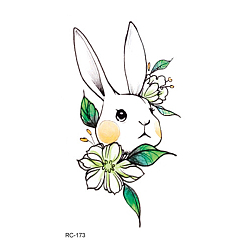 Conejo Pegatinas de papel de tatuajes temporales extraíbles a prueba de agua con tema anmial, Patrón de conejo, 10.5x6 cm