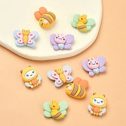 Mixed Color 20Pcs 5 Styles Opaque Resin Insect Cabochons, Bees & Butterfly, Mixed Color, 22x18mm, 4pcs/style