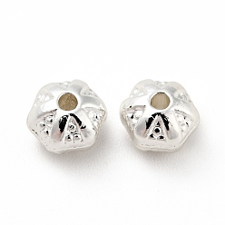 Silver Rack Plating Alloy Beads, Long-Lasting Plated, Cadmium Free & Lead Free, Rondelle, Silver, 5.5x6x4.5mm, Hole: 1.2mm