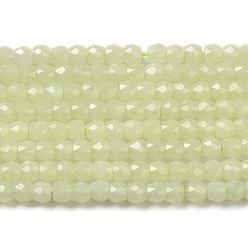 Yellow Green Synthetic Luminous Stone Beads Strands, Faceted, Round, Glow in the Dark, Yellow Green, 4x3.5mm, Hole: 0.7mm, about 102pcs/strand, 14.37 inch(36.5cm)