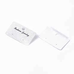 Blanc Fumé Cartes d'affichage en plastique, utilisé pour boucles d'oreilles, rectangle, fumée blanche, 3.1x5.2x0.7~0.8 cm, Trou: 6mm