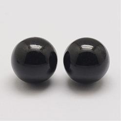 Noir Perles de boule en laiton, sans trou, noir, 16mm