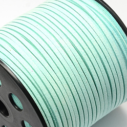 Light Cyan Faux Suede Cord, Faux Suede Lace, Light Cyan, 2.7x1.4mm, about 98.42 yards(90m)/roll