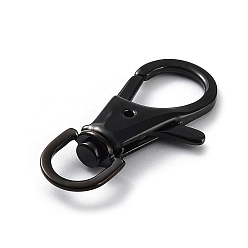 Black Ion Plating(IP) 304 Stainless Steel Swivel Lobster Claw Clasps, Swivel Snap Hook, Black, 34x16x5mm, Hole: 8mm