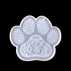 Белый Силиконовые формы для подвесок с отпечатками собачьих лап своими руками, формы для литья смолы, для уф-смолы, изготовление ювелирных изделий на основе эпоксидной смолы, белые, 89x78x6 мм