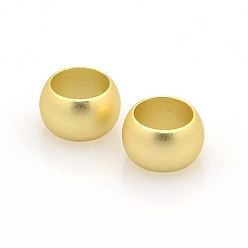 Golden Brass Large Hole Rondelle Beads, Golden, 9x5mm, Hole: 6mm