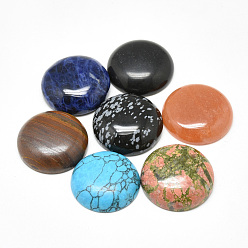 Mixed Stone Natural & Synthetic Gemstone Cabochons, Half Round/Dome, 29~30x8mm